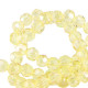 Abalorios de vidrio redondos facetados 4mm - Amarillo destello-revestimiento pearl shine